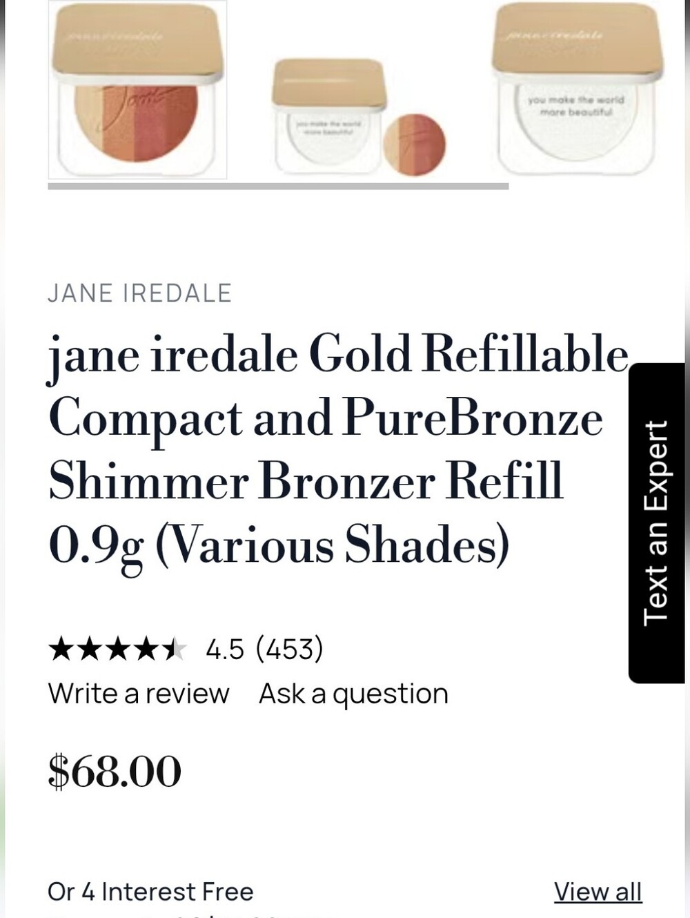 jane iredale Shimmer Bronzer Refill in Warm Bronze and Copper